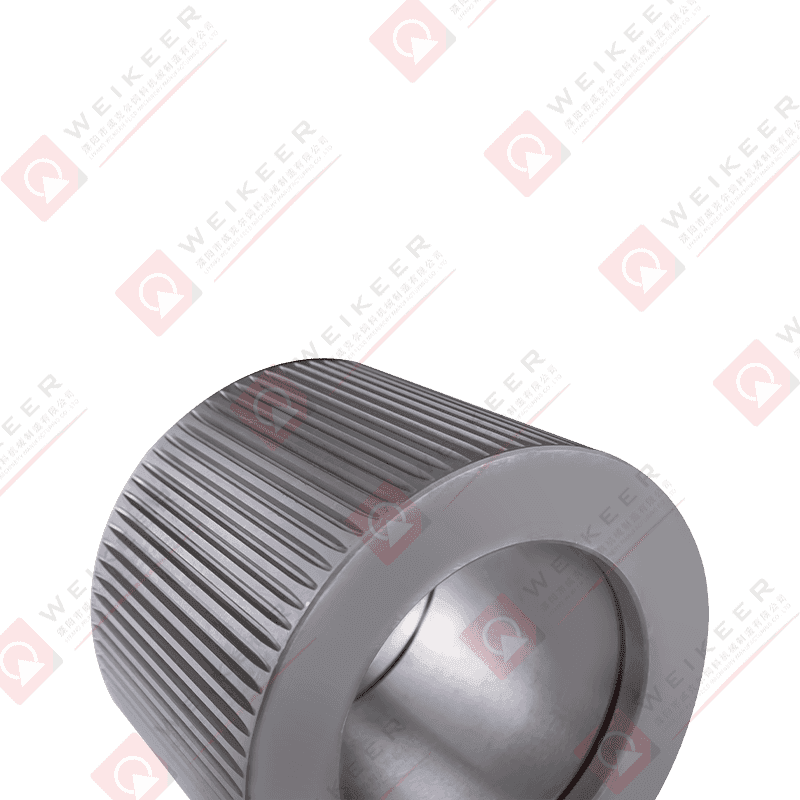 Hullámos, zártvégű csapágyazású acélpellet henger Hullámos, zártvégű csapágyazású acélpellet henger